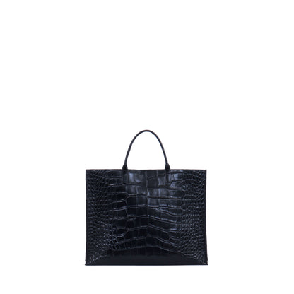 BIG HARBOR TOTE BLACK EMBOSSED GATOR