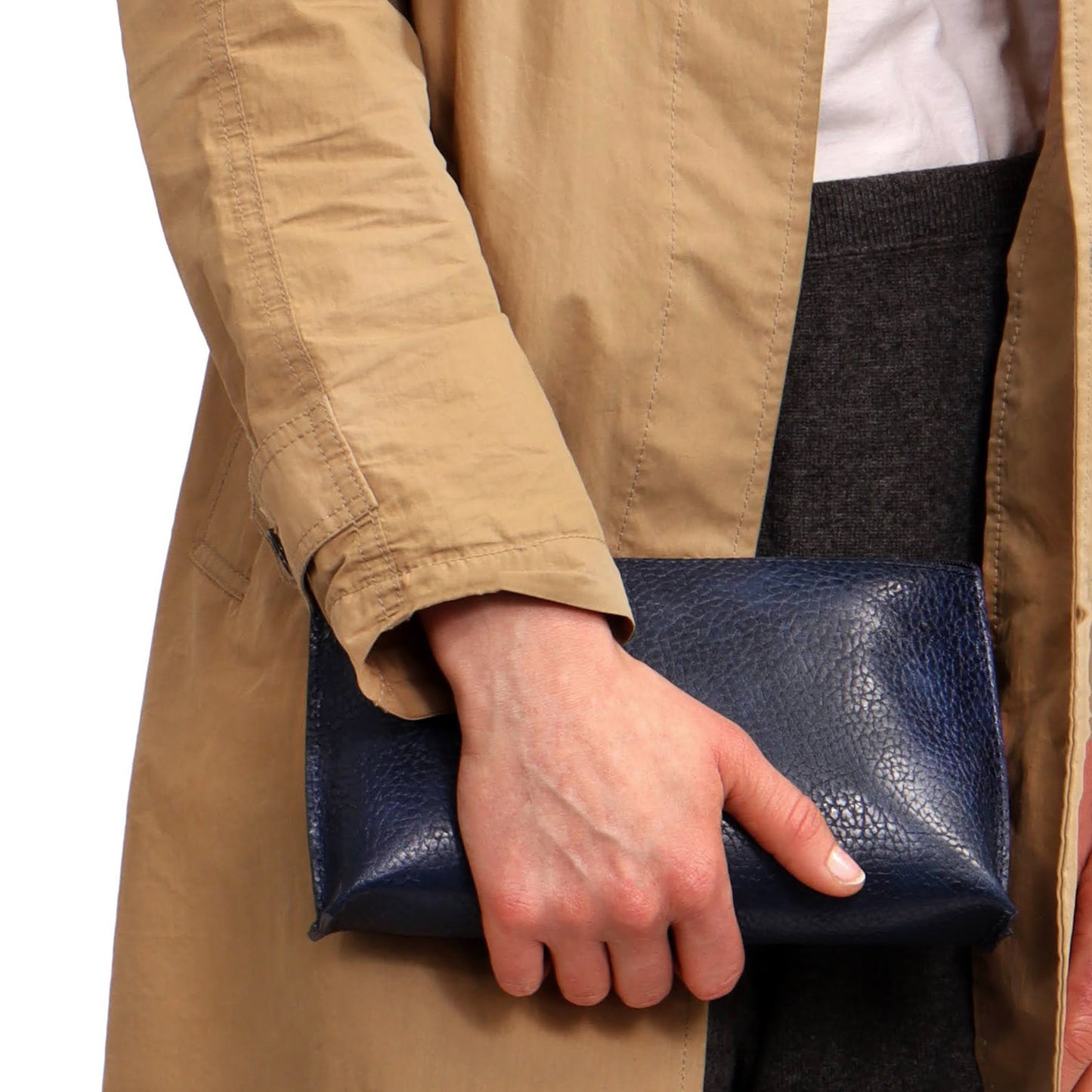 ESSENTIAL POUCH LODEN PLEATED SHEEPSKIN