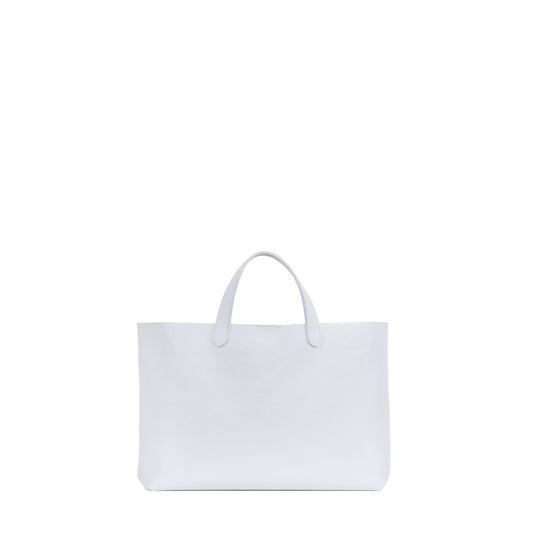 BEACH TOTE SNOWY WHITE CALF