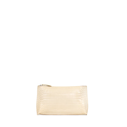 LIPSTICK POUCH BLONDE EMBOSSED GATOR