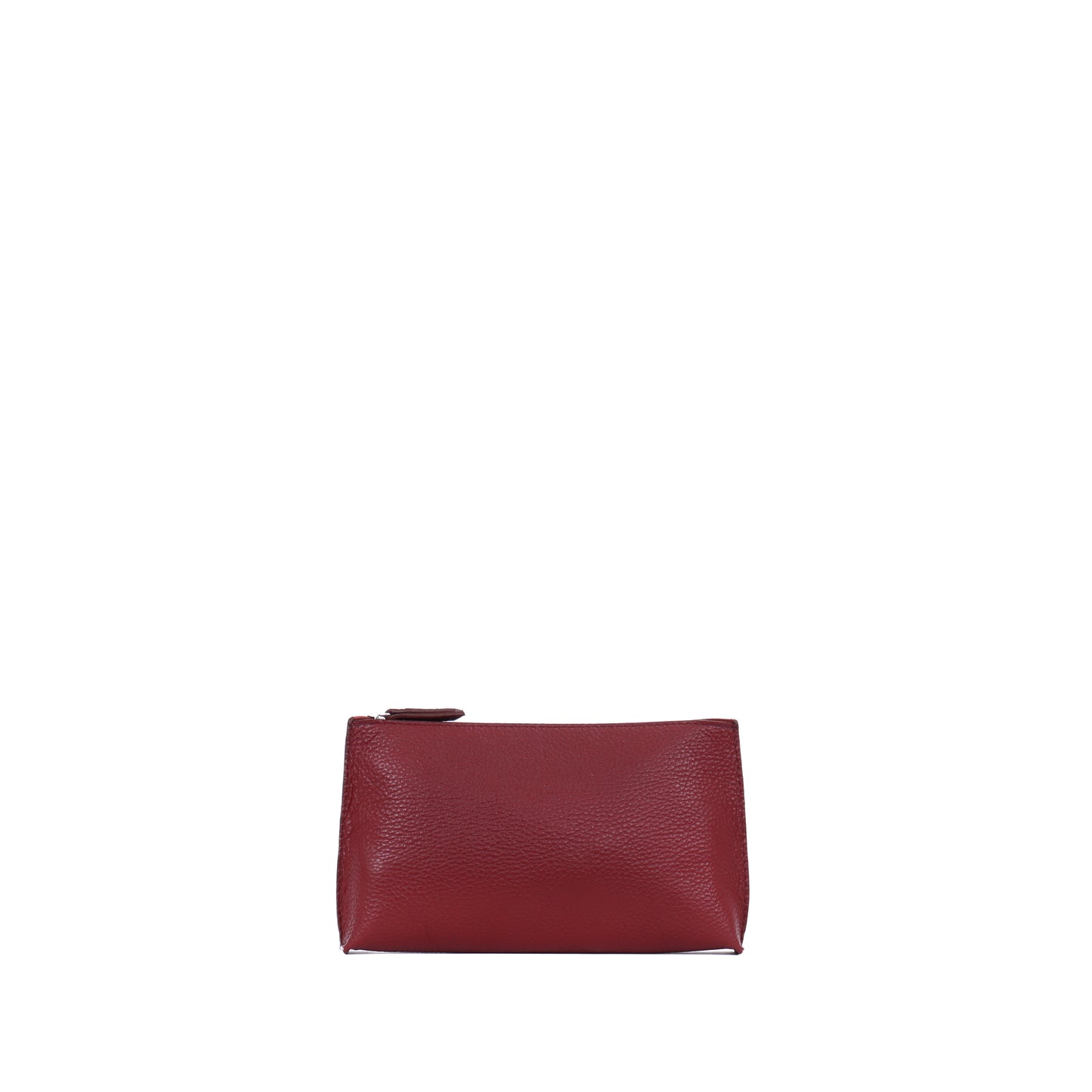 ESSENTIAL POUCH BURGUNDY PEBBLED CALF