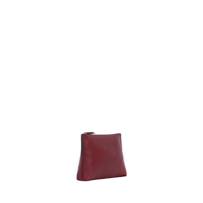 ESSENTIAL POUCH BURGUNDY PEBBLED CALF