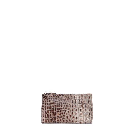 ESSENTIAL POUCH TOASTED MARSHMALLOW EMBOSSED CROC