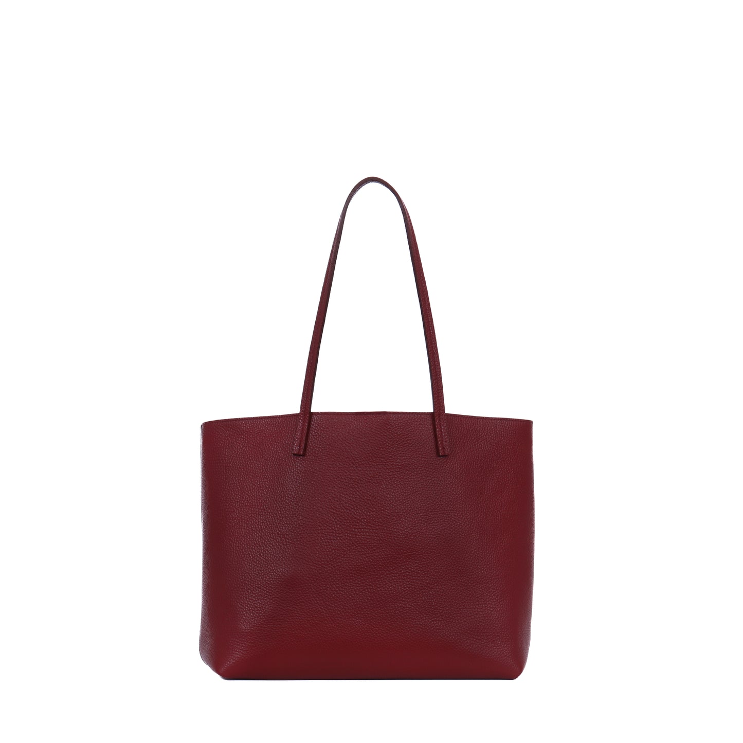 ESSENTIAL TOTE BURGUNDY PEBBLED CALF