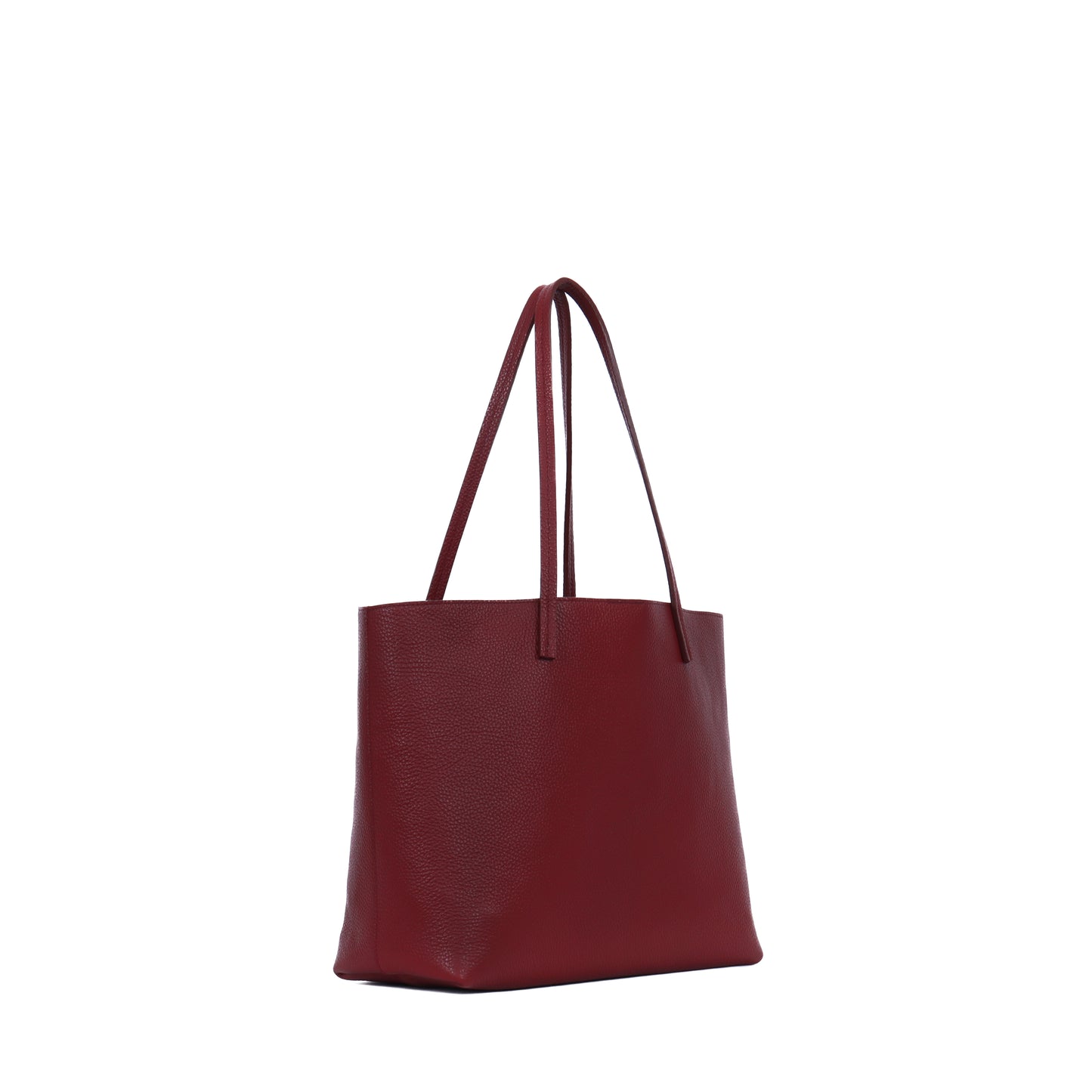 ESSENTIAL TOTE BURGUNDY PEBBLED CALF