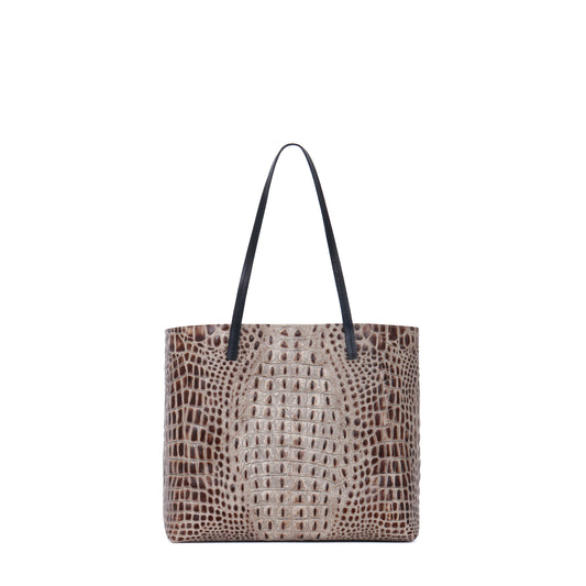 ESSENTIAL TOTE TOASTED MARSHMALLOW EMBOSSED CROC