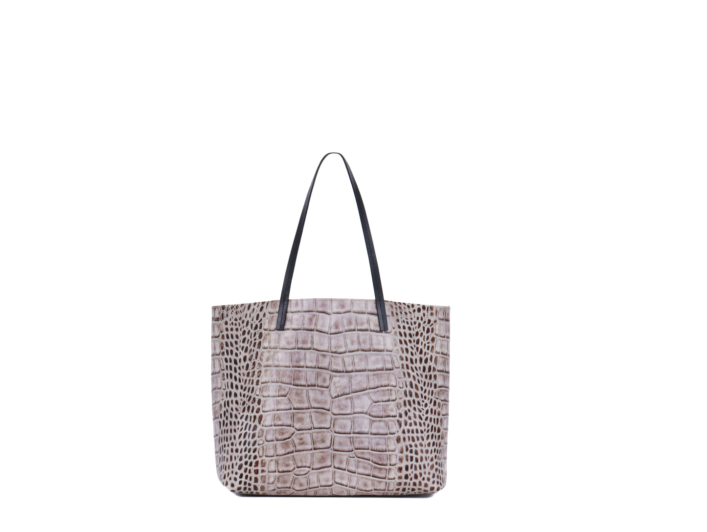 ESSENTIAL TOTE TOASTED MARSHMALLOW EMBOSSED GATOR