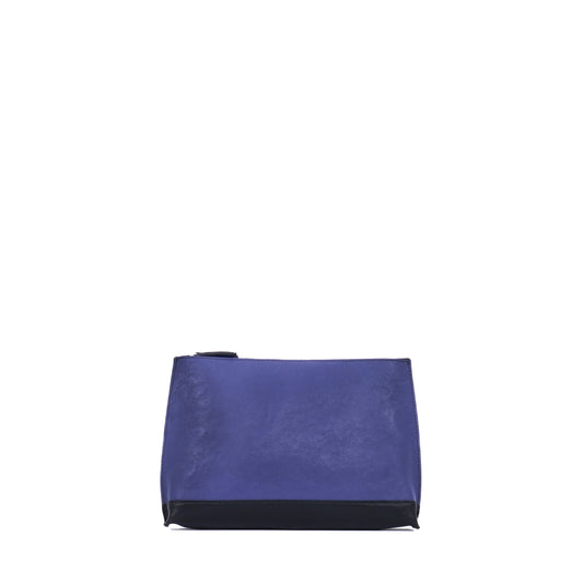 EVERYDAY POUCH 2 TONE LAPIS AND BLACK CALF