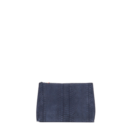 EVERYDAY POUCH NAVY SUEDED PYTHON