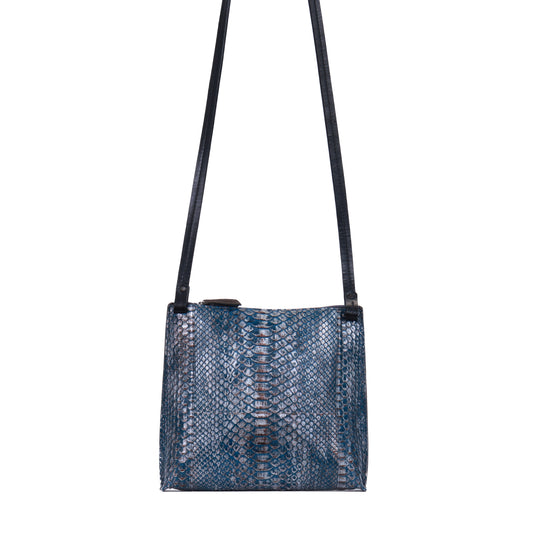 LARGE STRAPPY POUCH REEF BLUE PYTHON