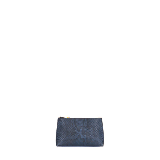 LIPSTICK POUCH NAVY DIAMOND MATTE PYTHON