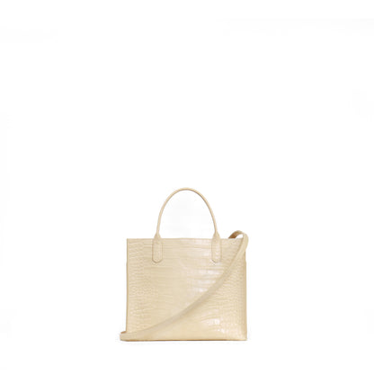 MINI HARBOR TOTE BLONDE EMBOSSED GATOR