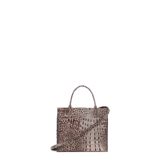 MINI HARBOR TOTE TOASTED MARSHMALLOW EMBOSSED CROC