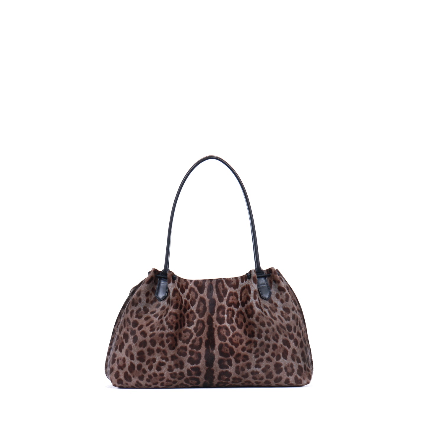 PUCKERED TOTE GREY LEOPARD HAIR ON CALF