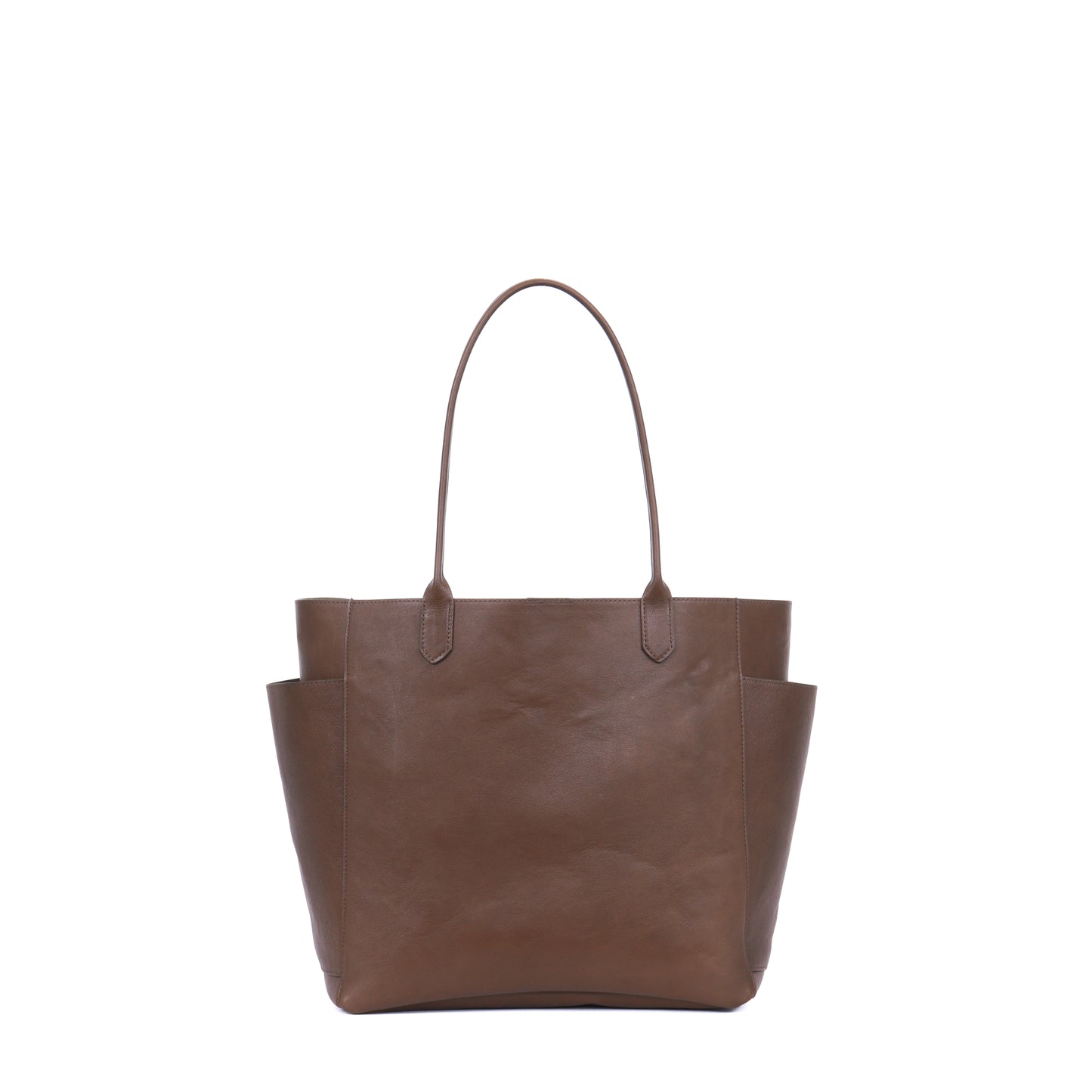 SLOUCHY POCKET TOTE BROWN CALF