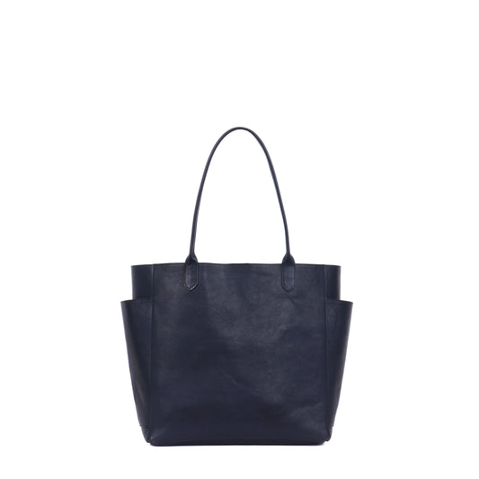 SLOUCHY POCKET TOTE NAVY CALF