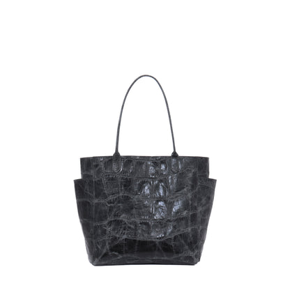 SLOUCHY POCKET TOTE VINTAGE STORM EMBOSSED JUMBO GATOR