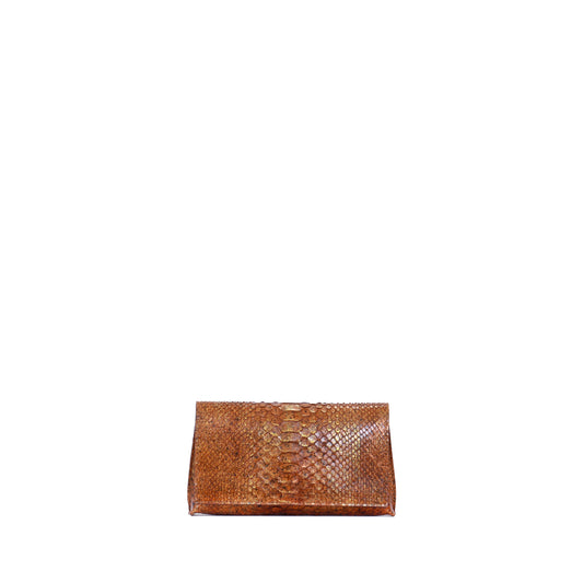 SMALL FOLDOVER CLUTCH STARDUST ORANGE PYTHON