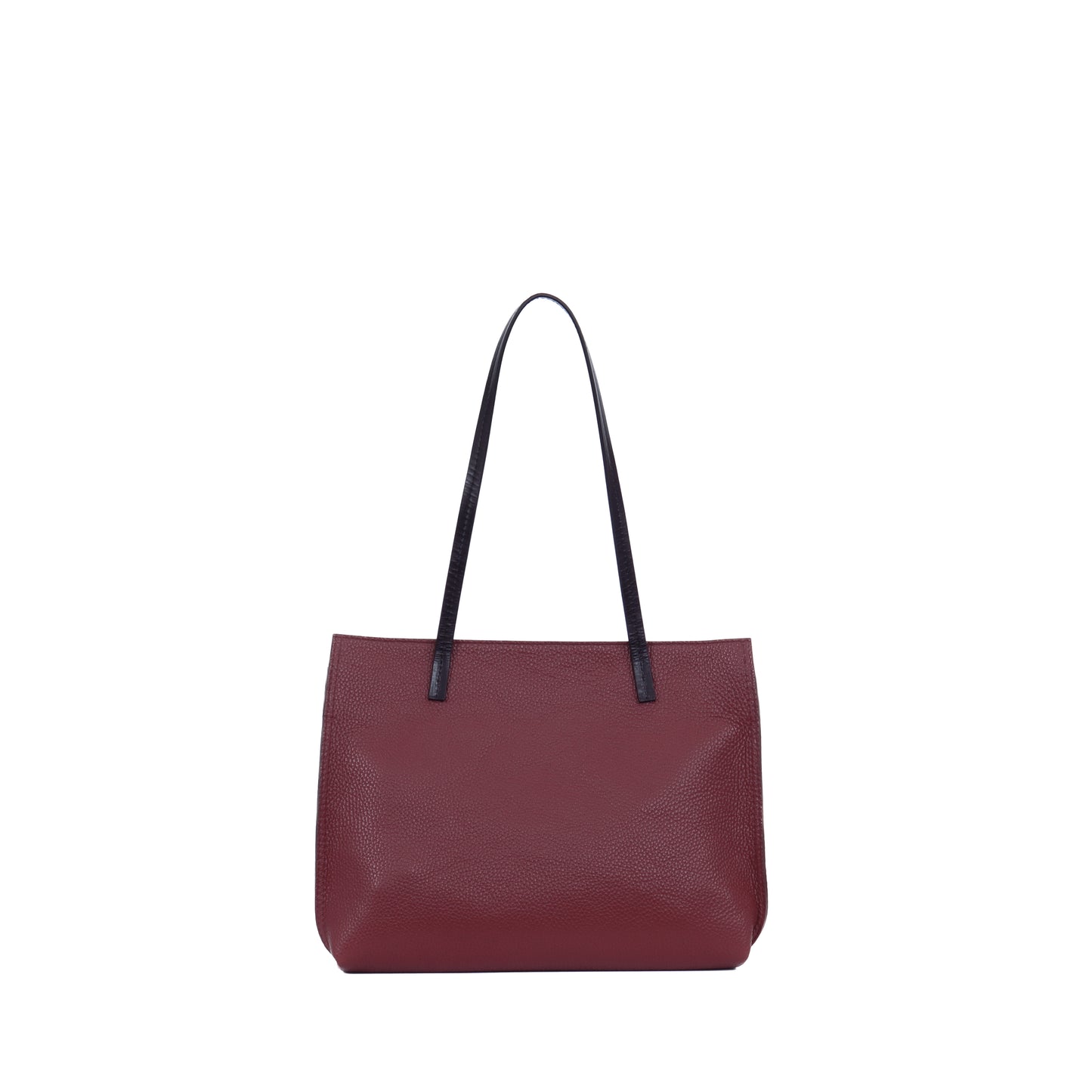 STRAPPY DAY BAG BURGUNDY PEBBLED CALF