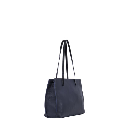 STRAPPY DAY BAG SLATE PEBBLED CALF