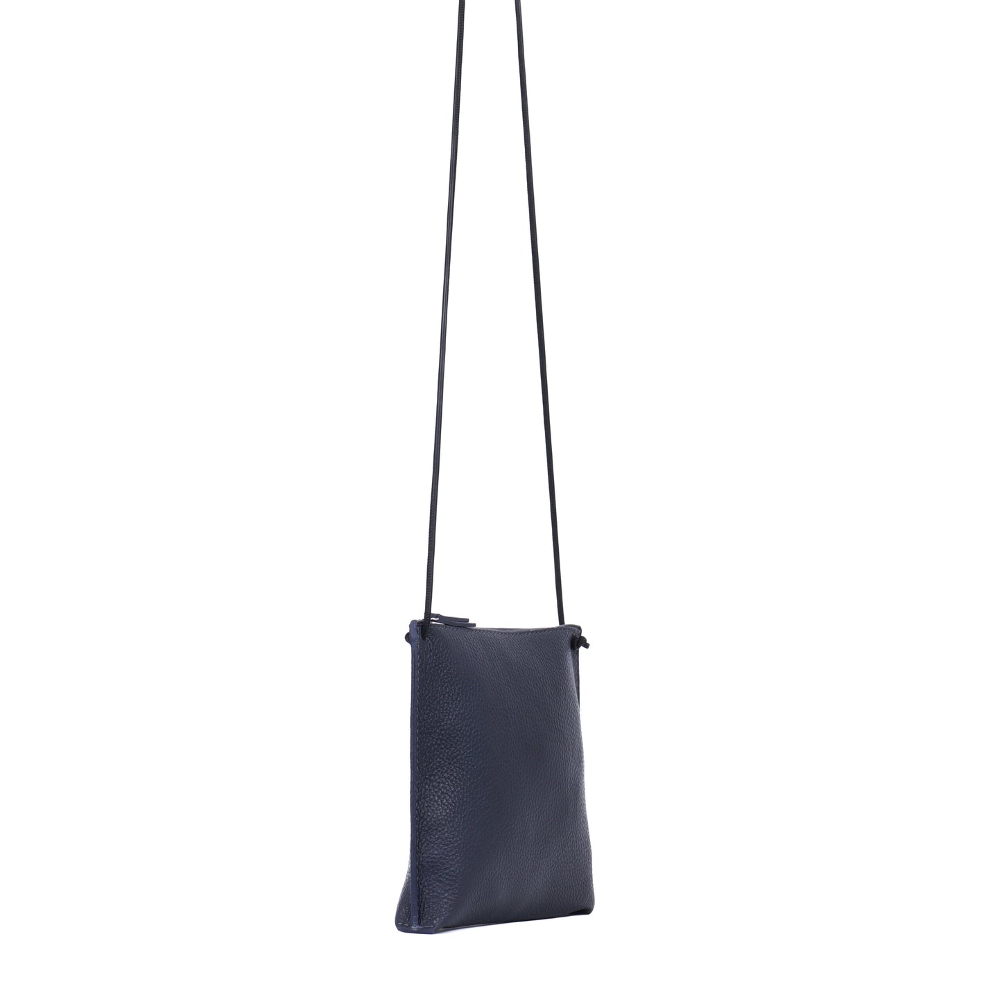 STRAPPY POUCH SLATE PEBBLED CALF