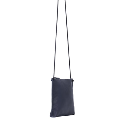 STRAPPY POUCH SLATE PEBBLED CALF