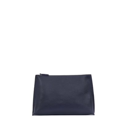 TRAVEL POUCH SLATE PEBBLED CALF