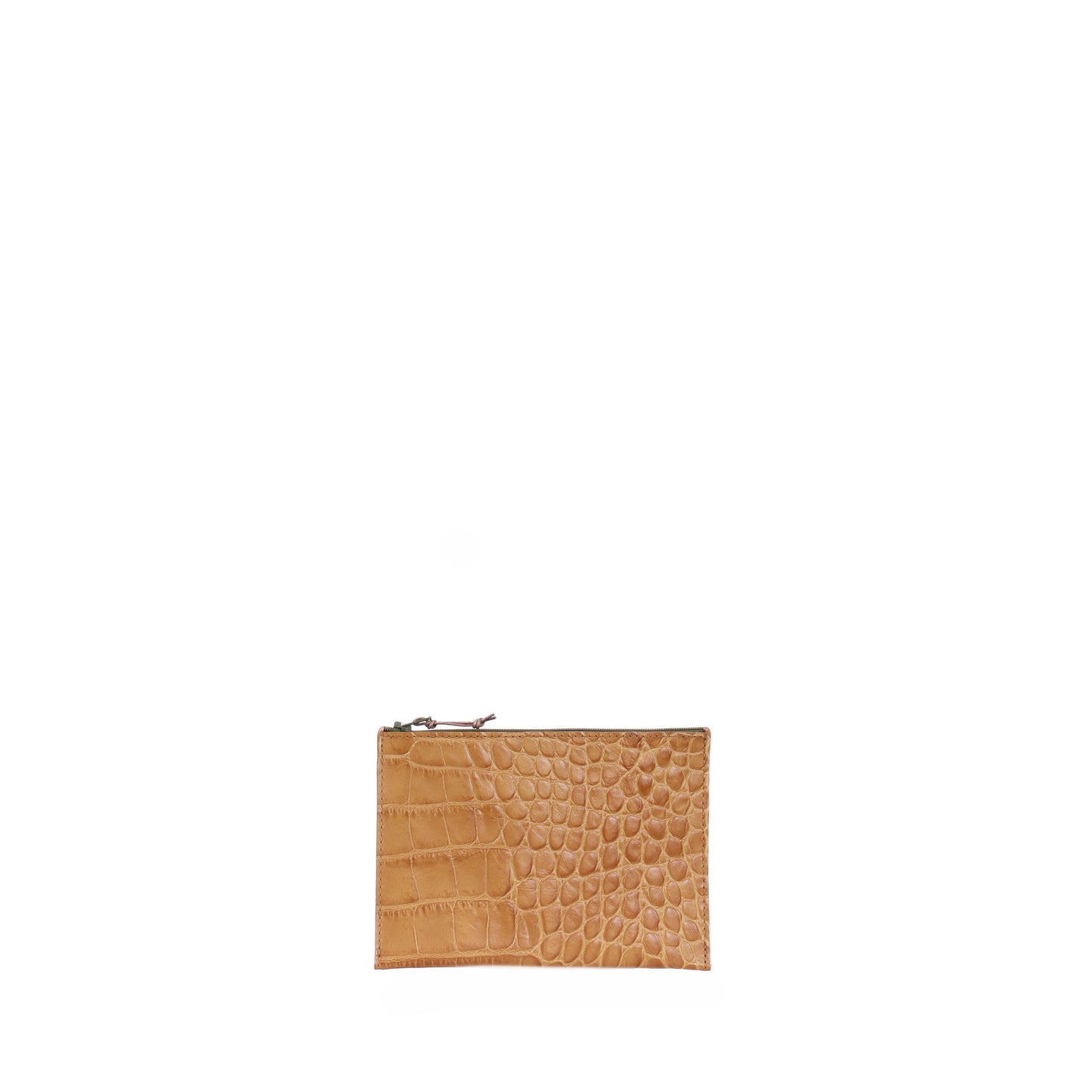 ZIP PASSPORT CARAMEL EMBOSSED GATOR