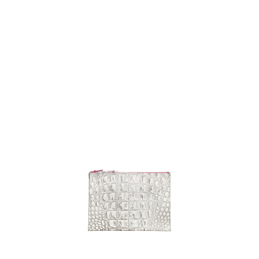 ZIP PASSPORT WHITE MIST EMBOSSED CROC