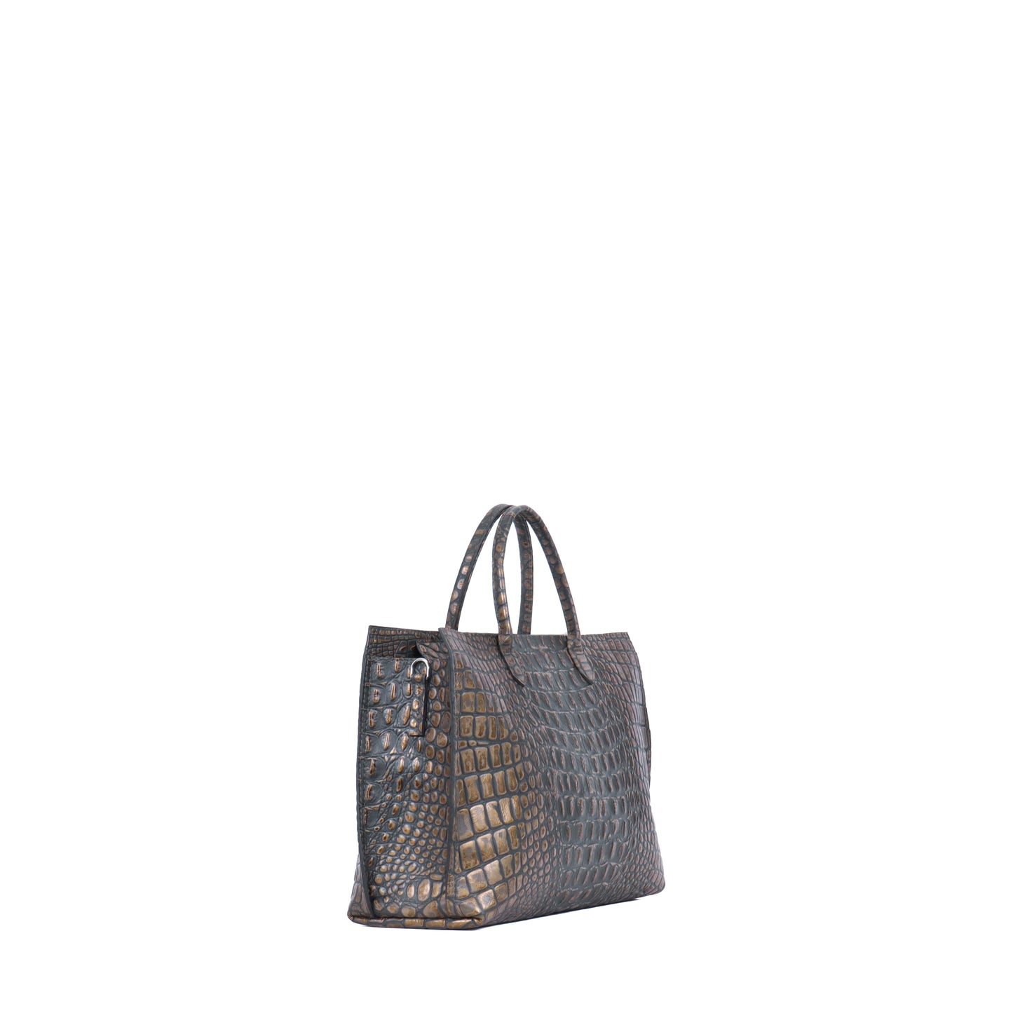 DAY BAG MOSSY BRONZE EMBOSSED CROC