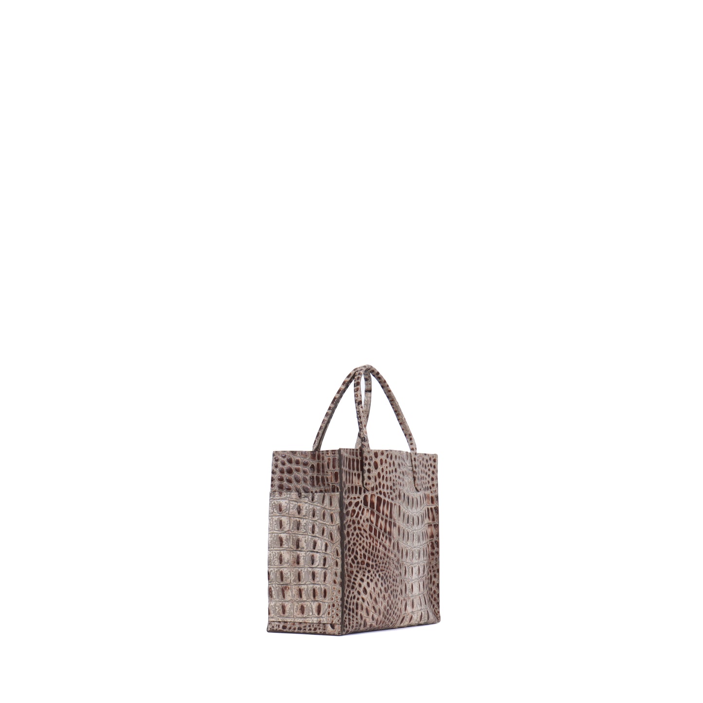 MINI HARBOR TOTE TOASTED MARSHMALLOW EMBOSSED CROC