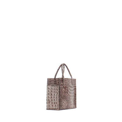 MINI HARBOR TOTE TOASTED MARSHMALLOW EMBOSSED CROC