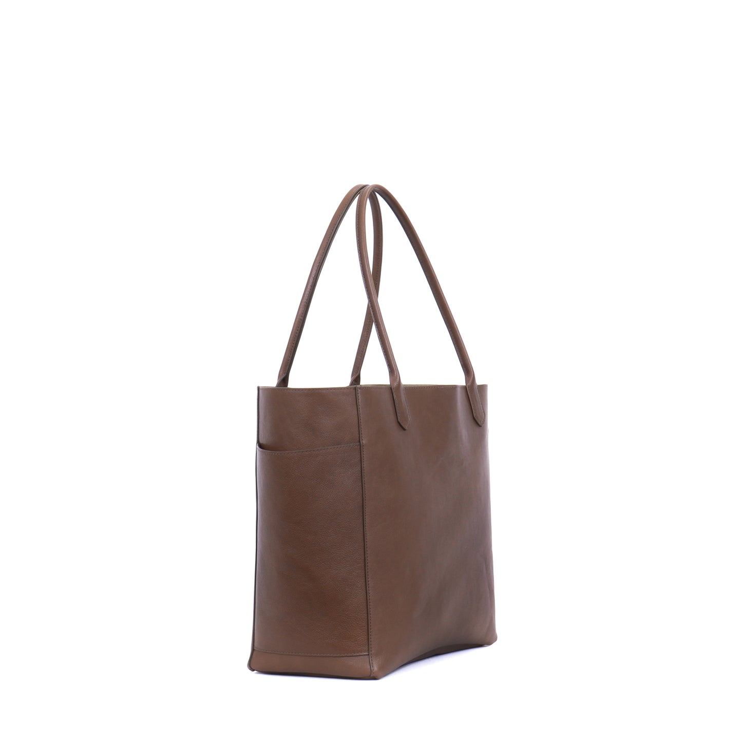 SLOUCHY POCKET TOTE BROWN CALF