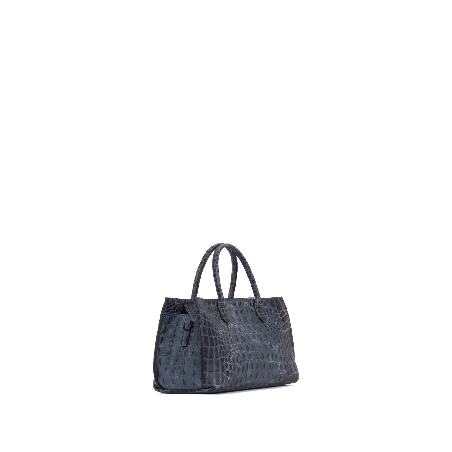 SMALL DAY BAG NAVY EMBOSSED CROC