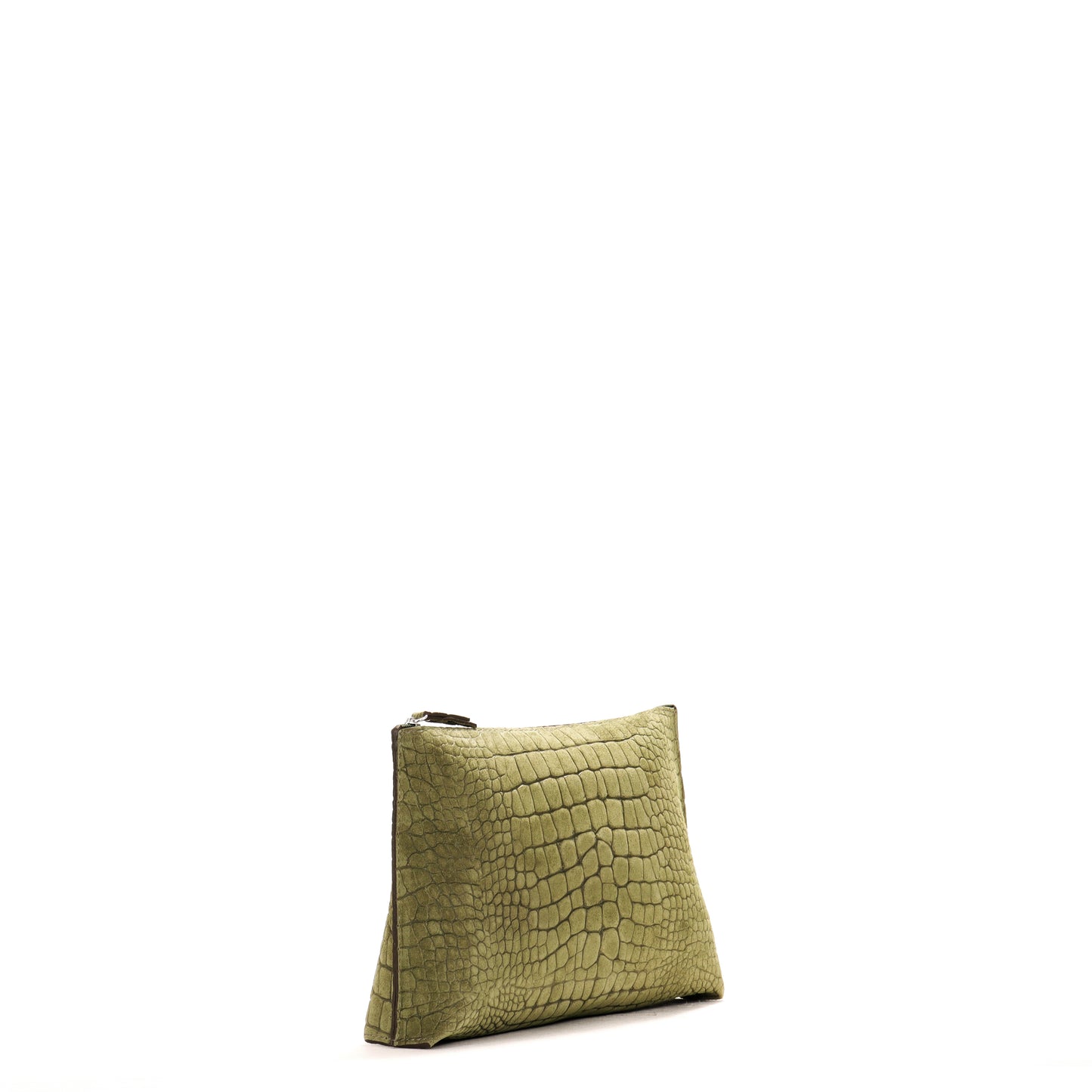 EVERYDAY POUCH FIG SUEDED EMBOSSED CROC