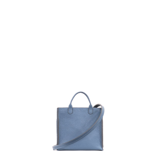 MICRO HARBOR TOTE WEDGEWOOD PEBBLED CALF