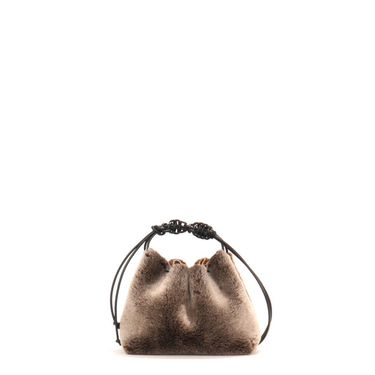 MINI DRAWSTRING BAG FAWN SHEARLING