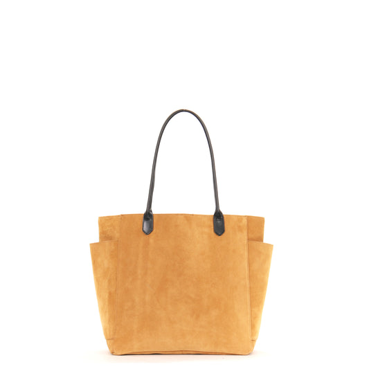 SLOUCHY POCKET TOTE SADDLE SUEDE