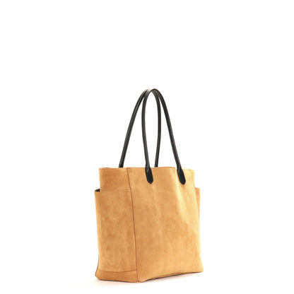 SLOUCHY POCKET TOTE SADDLE SUEDE