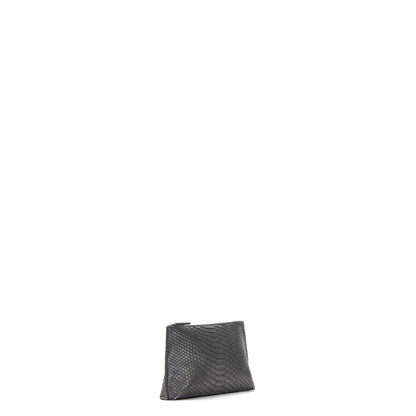 LIPSTICK POUCH GUNMETAL PYTHON